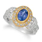 Grand Sample Sale By Le Vian Blueberry Tanzanite, Vanilla Sapphires, And Vanilla Diamonds Ring In 14k Two Tone Gold