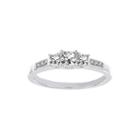 Lumastar 1/2 Ct. T.w. Diamond 10k White Gold Princess-cut 3-stone Bridal Ring