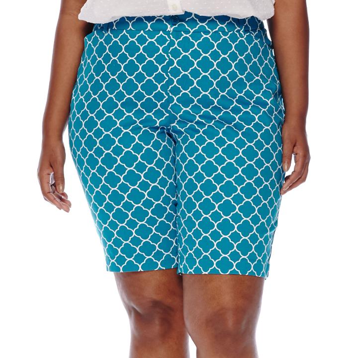 St. John's Bay Twill Bermuda Shorts - Plus