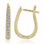 1/4 Ct. T.w. Genuine White Diamond 10k Gold Hoop Earrings