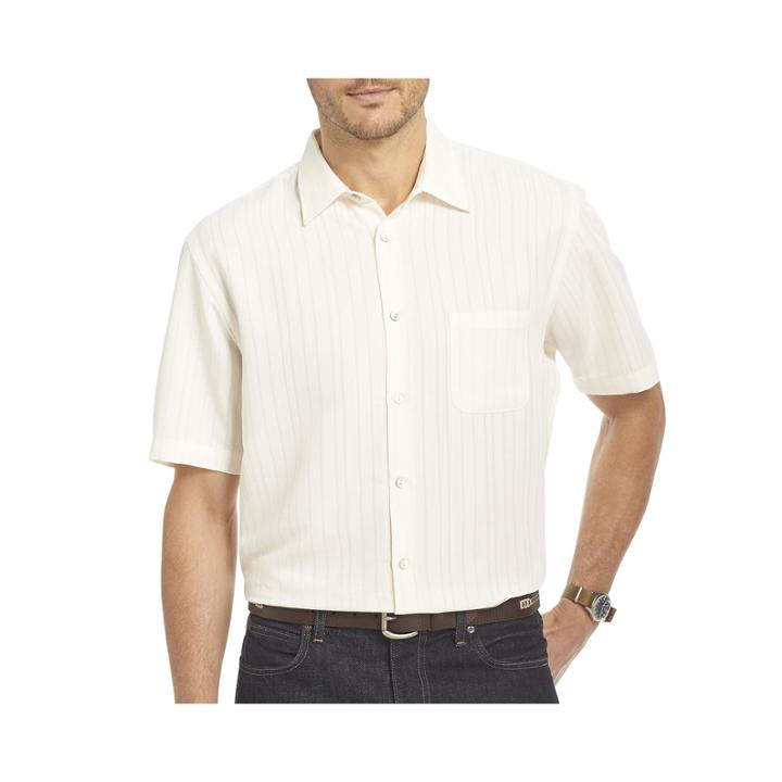 Van Heusen Short-sleeve Crosshatch Woven Shirt