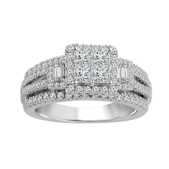 Womens 1 1/3 Ct. T.w. White Diamond 14k Gold Engagement Ring