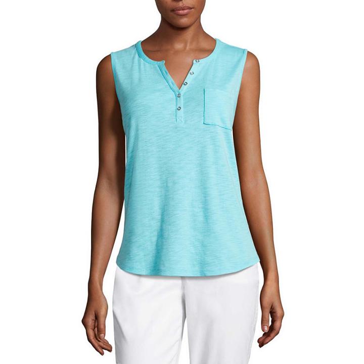Liz Claiborne Henley Knit Tank Top