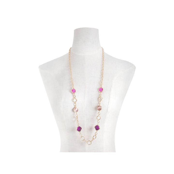 Liz Claiborne Womens Purple Strand Necklace