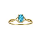 Genuine Swiss Blue Topaz 14k Yellow Gold Ring