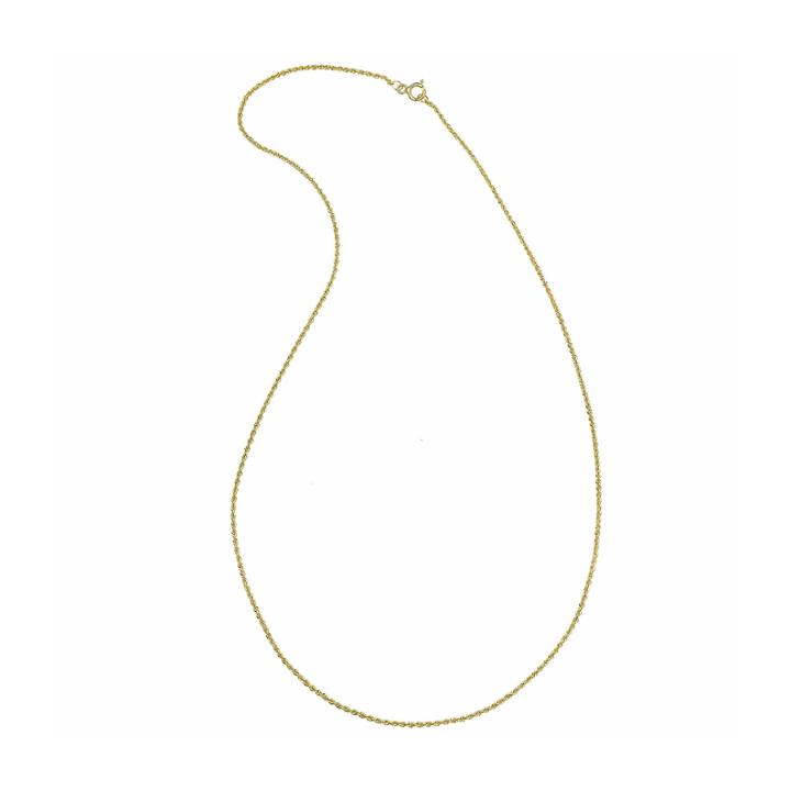 14k Yellow Gold 16-22 1mm Rope Chain