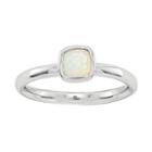 Personally Stackable Lab-created Cushion-cut Opal Ring