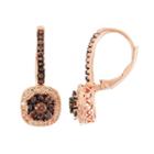 5/8 Ct. T.w. Brown Cubic Zirconia 14k Rose Gold Over Silver Clip On Earrings