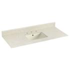 47.5-in. W 17.75-in. D Marble Top With Backsplashin Beige Color For 3h8-in. Faucet - Biscuit Um Sink