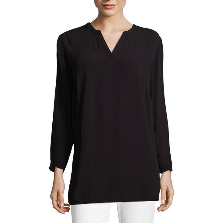 Liz Claiborne Studio Mixed Media Tunic - Tall