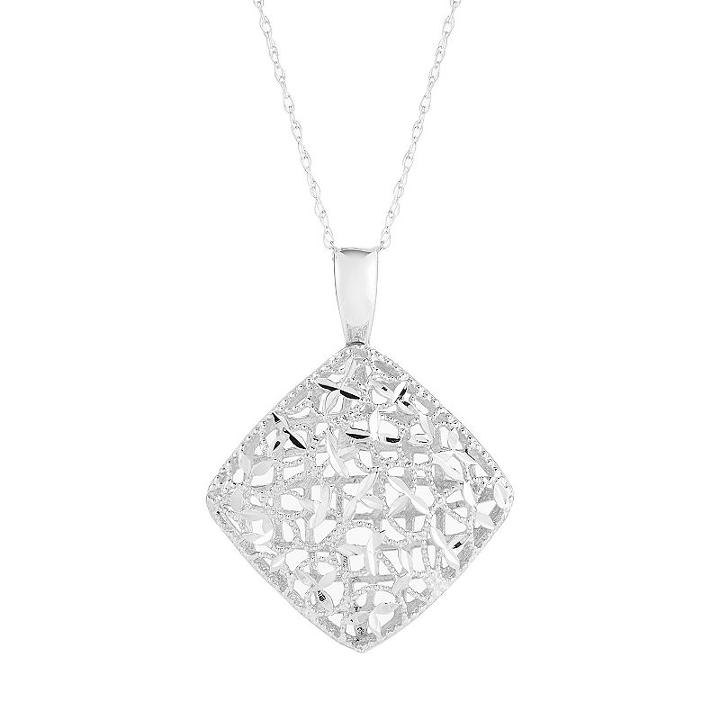 Womens 14k White Gold Pendant Necklace