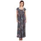 24seven Comfort Apparel Emilia Blue Paisley Empirewaist Maxi Dress