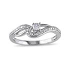 1/7 Ct. T.w. Diamond 10k White Gold Swirl Promise Ring