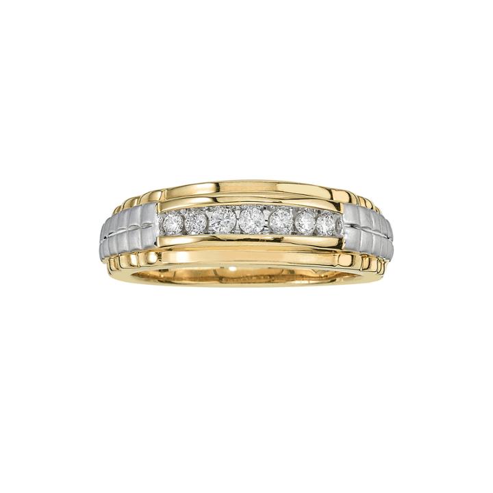 Mens 1/4 Ct. T.w. Diamond 10k Yellow Gold Rolex Side Ring