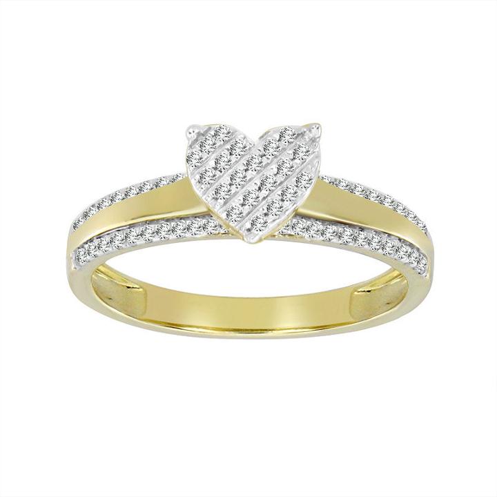 Womens 1/5 Ct. T.w. Genuine Diamond White 10k Gold Delicate Ring