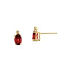 Lab-created Ruby Diamond-accent 14k Yellow Gold Earrings