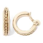 Monet Gold-tone Textured Clip-on Hoop Earrings