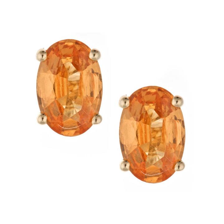 Limited Quantities! Oval Orange 14k Gold Stud Earrings