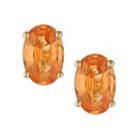Limited Quantities! Oval Orange 14k Gold Stud Earrings