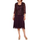 R & M Richards 3/4-sleeve Sequin Lace Jacket Dress - Petite