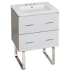 23.75-in. W Floor Mount White Vanity Set For 3h8-in. Drilling