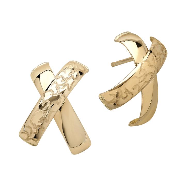 Infinite Gold&trade; 14k Yellow Gold X Stud Earrings