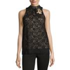 By & By Sleeveless Lace Dress Shirt-juniors