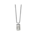 Edward Mirell Mens 1/6 Ct. T.w. White Diamond Stainless Steel Titanium Pendant Necklace