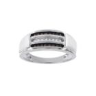 Mens 1/8 Ct. T.w. White And Champagne Diamond 10k White Gold Ring