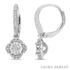 Laura Ashley 3/8 Ct. T.w. Genuine White Diamond Drop Earrings