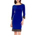 Tiana B. 3/4-sleeve Embellished Hem Shift Dress