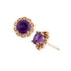 Genuine Amethyst & Lab-created White Sapphire 14k Gold Over Silver Earrings