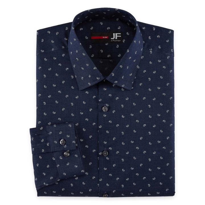 Jf J. Ferrar Easy-care Stretch Slim Fit Long Sleeve Dress Shirt