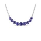 Lab-created Blue Sapphire Sterling Silver Necklace