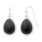 Liz Claiborne Black Bead Silver-tone Drop Earrings