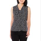 Black Label By Evan-picone Sleeveless Dots Blouse