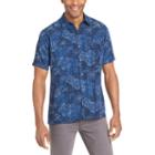 Van Heusen Short Sleeve Floral Button-front Shirt-slim