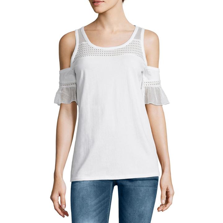 I Jeans By Buffalo 3/4 Sleeve Cold Shoulder Top