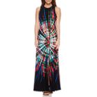 London Style Collection Sleeveless Tie-dyed Maxi Dress