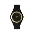 Olivia Pratt Womens Gold-tone Black Silicone Strap Watch 15310s