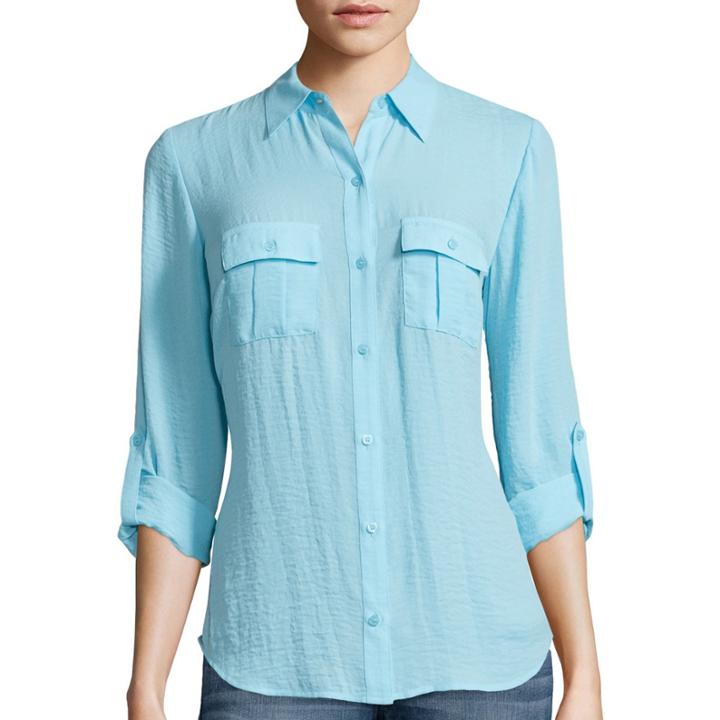 A.n.a Long-sleeve Shirt - Petite
