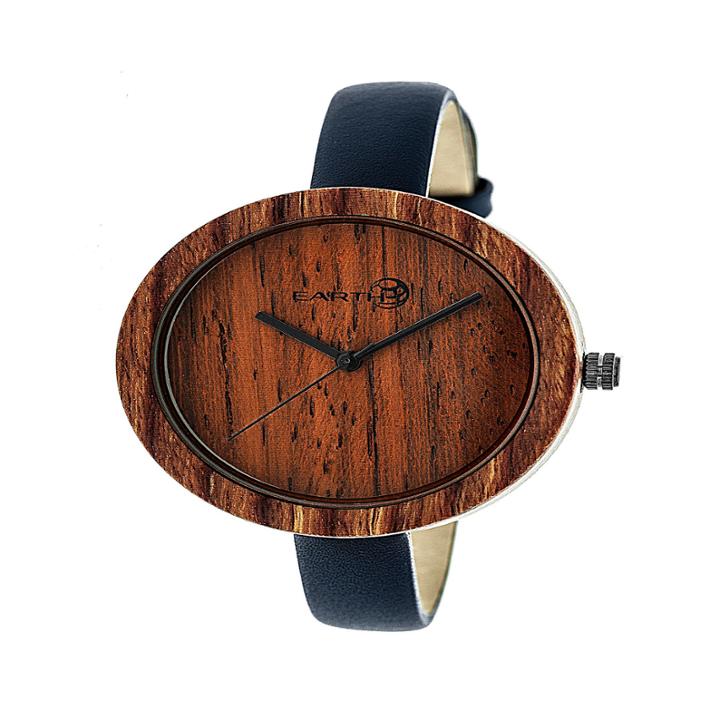 Earth Wood Unisex Red Strap Watch