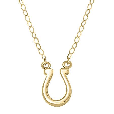 Teeny Tiny 14k Yellow Gold Petite Horseshoe Pendant Necklace