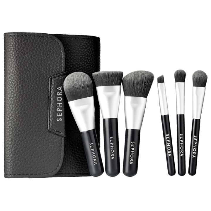 Sephora Collection Mini Deluxe Charcoal Antibacterial Brush Set