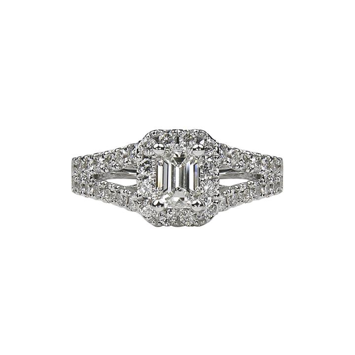 Limited Quantities 1 Ct. T.w. Emerald-cut Diamond Split-shank 14k White Gold Engagement