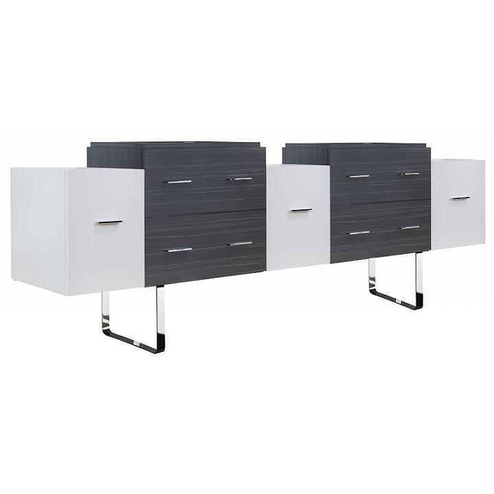 88.5-in. W 18-in. D Modern Plywood-melamine Vanitybase Set Only In White-dawn Grey