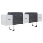 88.5-in. W 18-in. D Modern Plywood-melamine Vanitybase Set Only In White-dawn Grey