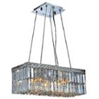 Cascade Collection 4 Light Chrome Finish And Clear Crystal Rectangle Chandelier