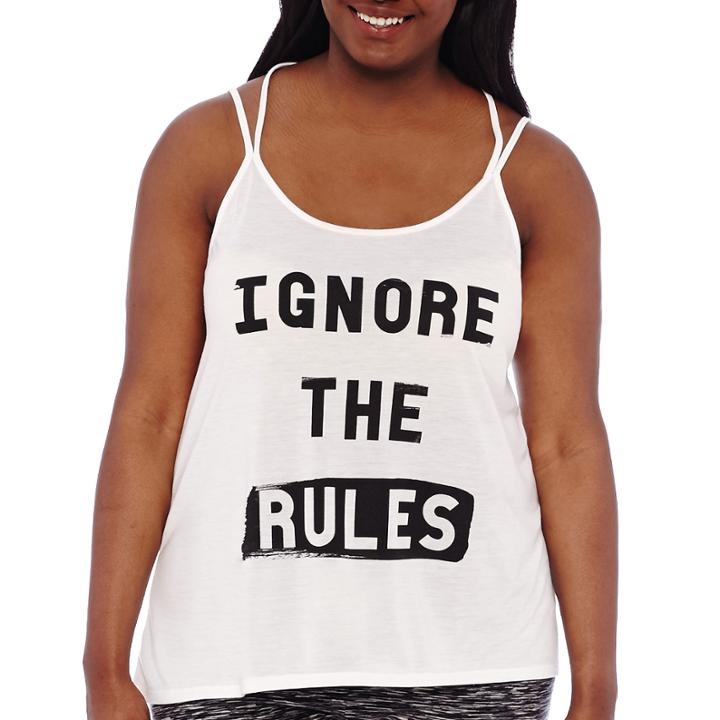 City Streets Crossback Screen Tank Top - Juniors Plus