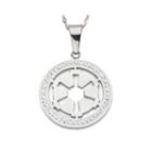 Star Wars Stainless Steel Imperial Symbol Cutout Pendant Necklace
